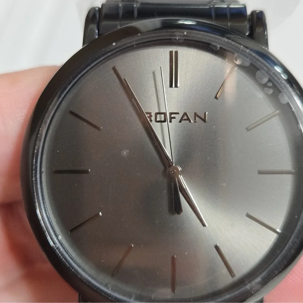 Bofan BF0012 42mm Black Mens Watch,SS Retractable Band,Water Resist,Quartz